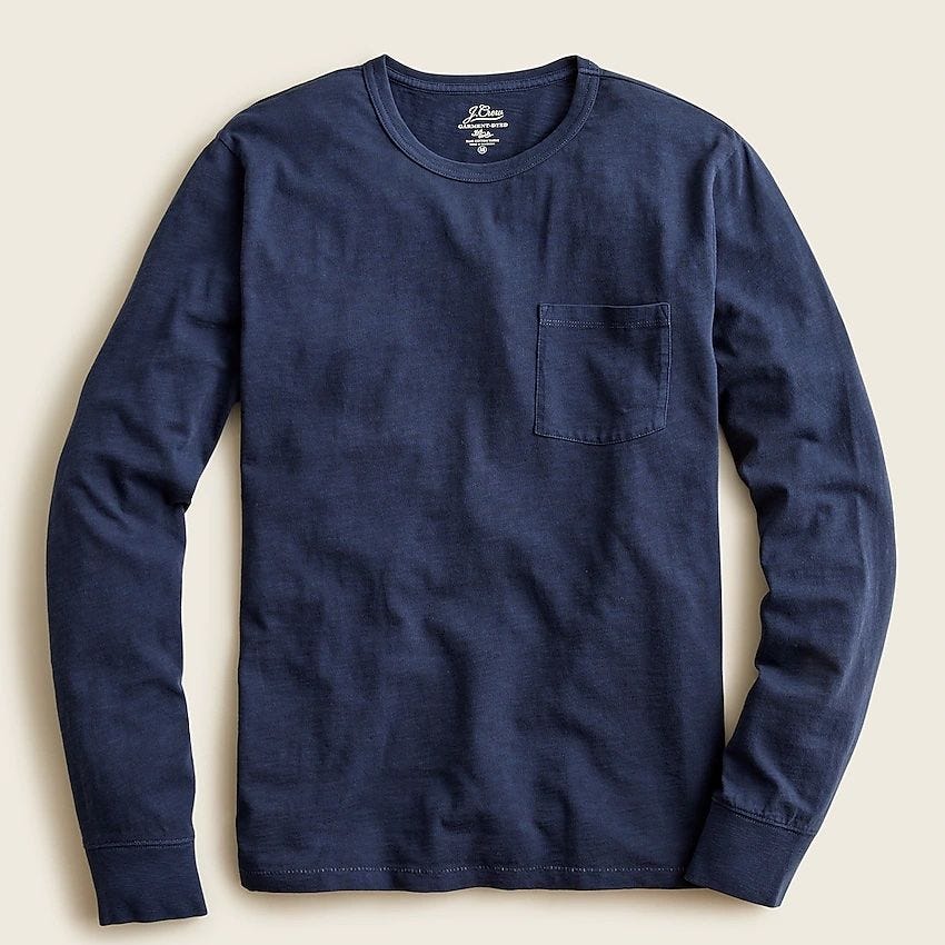 J.Crew Garment-Dyed Slub Cotton Long-Sleeve T-shirt